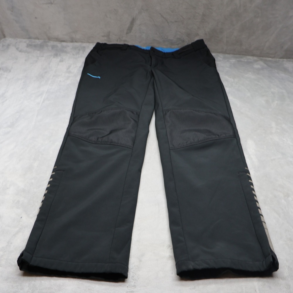 Amazon Luly Yang Pants Mens Large Black Cargo Fleece Lined Reinforced Knee 37x32